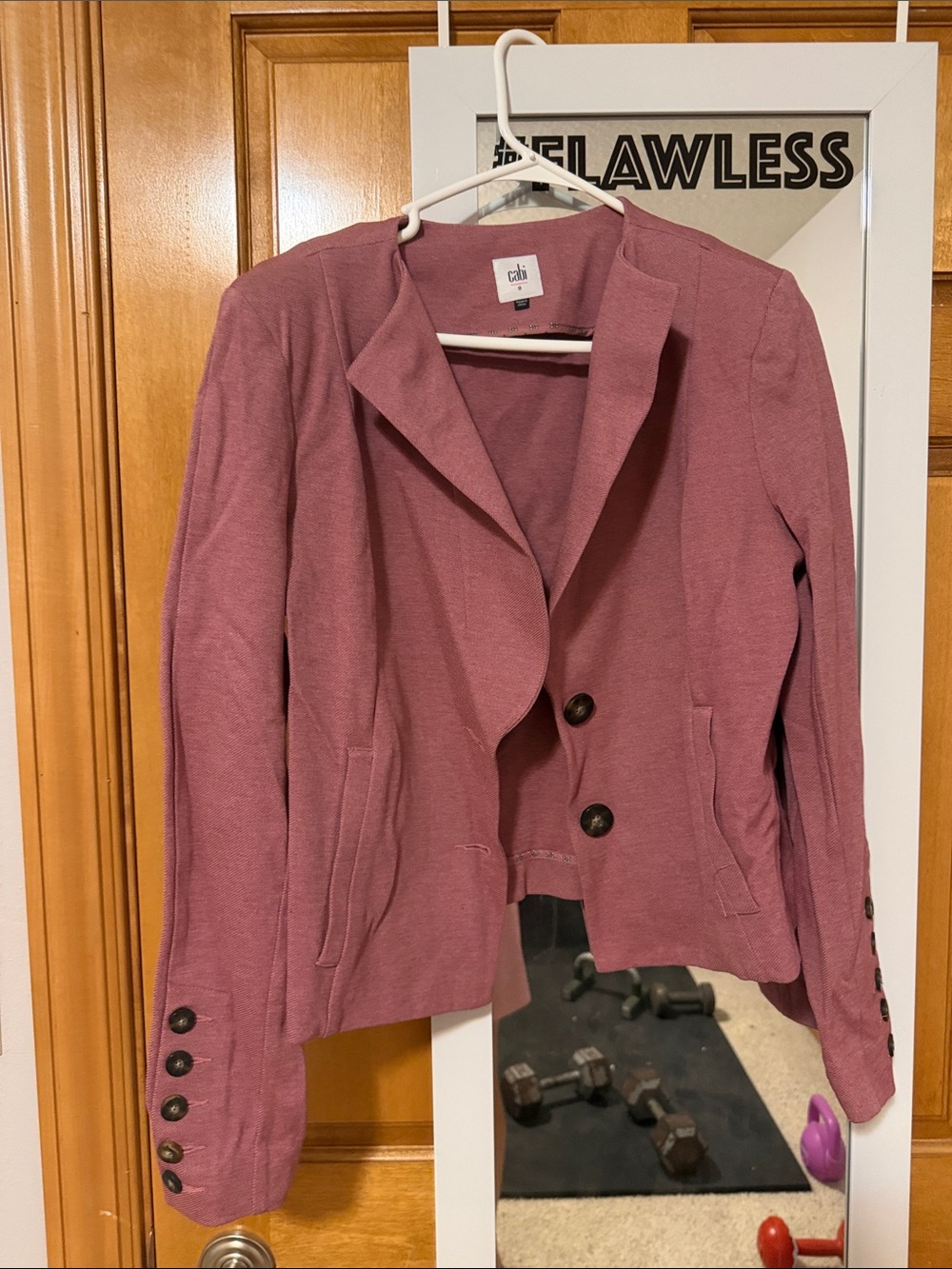cAbi Mauve Pink Blazer Jacket - Two-Button Tailored Style
